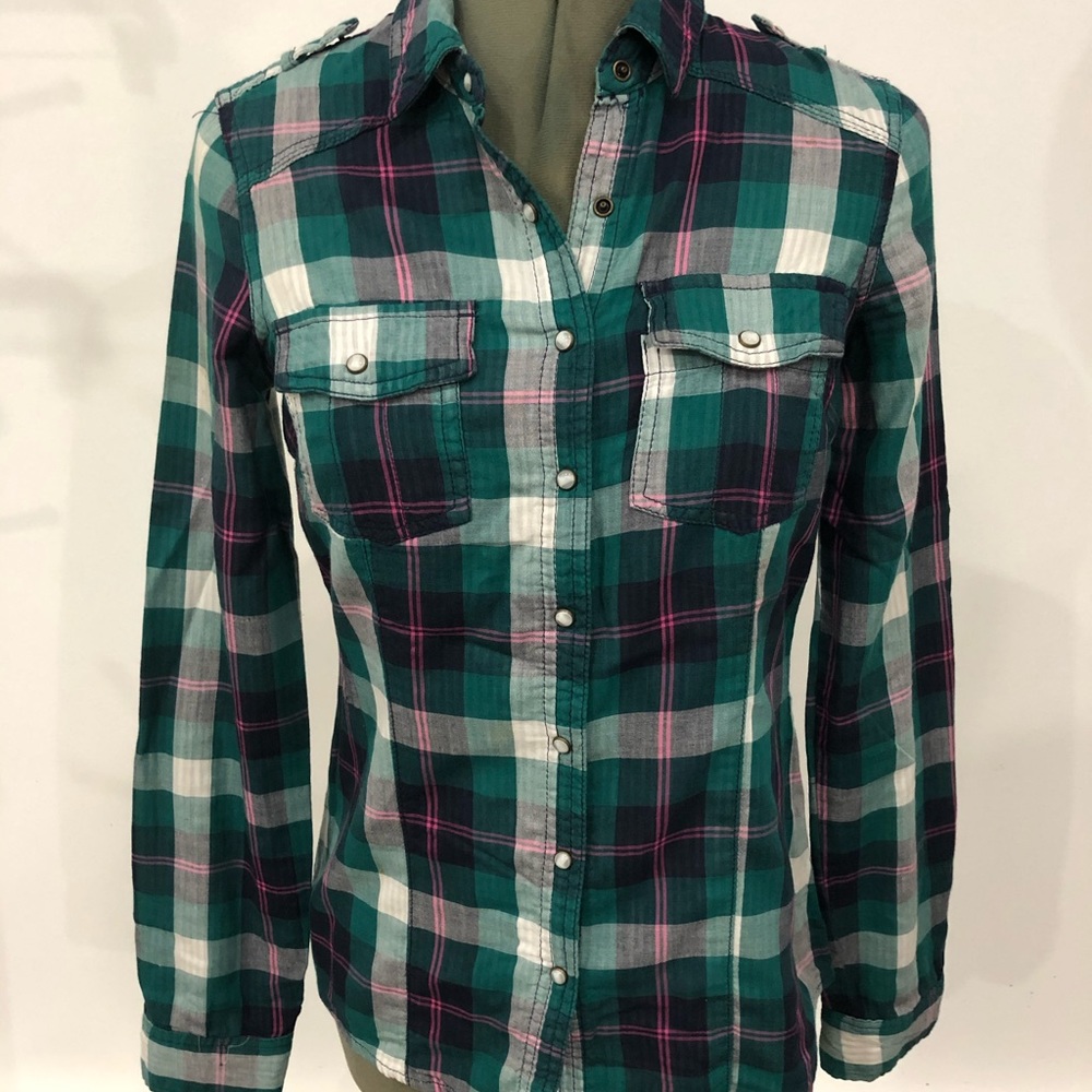 Garage plaid blouse
